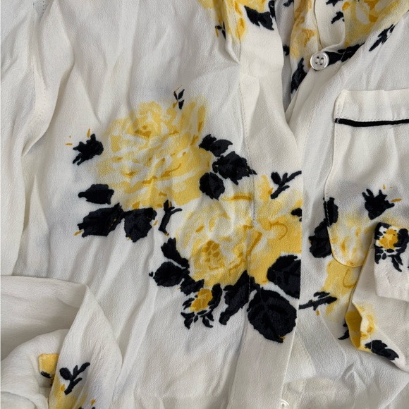 Ganni yellow rose button down viscose size 36 - Picture 5 of 8